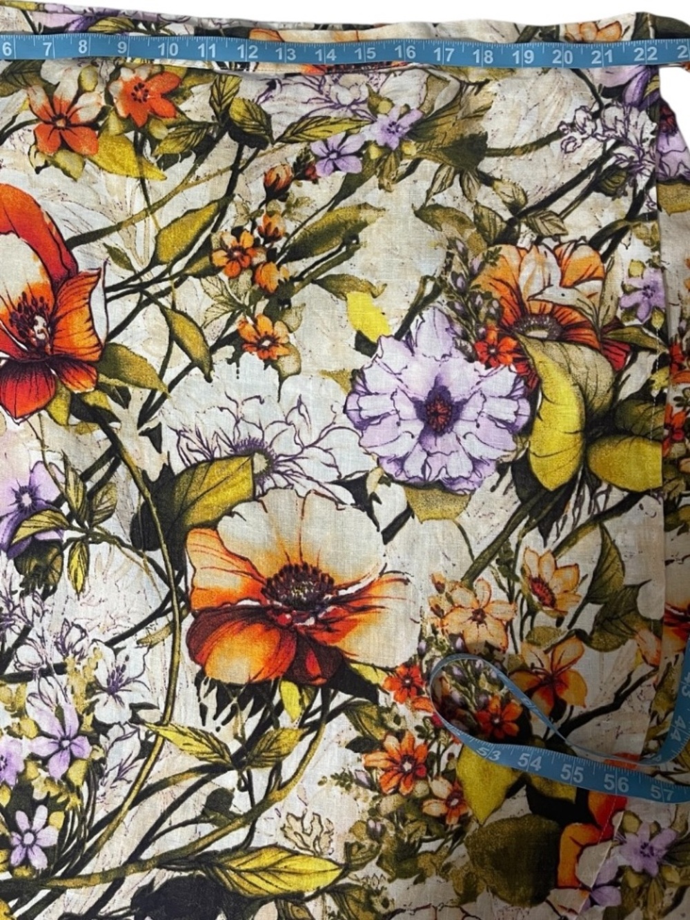 Chico's Linen Floral Wrap Skirt Size 4 (US 20/22) Botanical Print Summer Resort - Picture 4 of 16